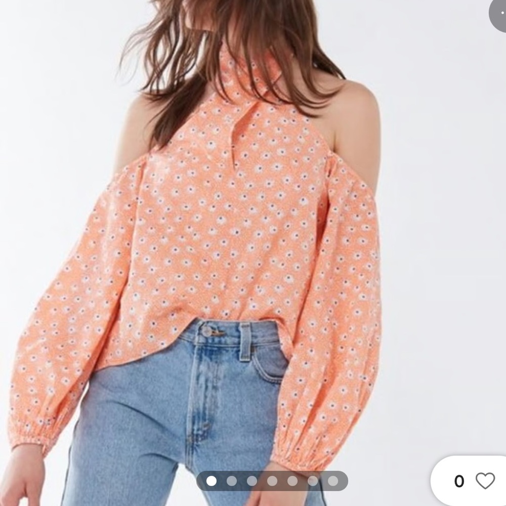 Urban Outfitters NWOT Cropped Floral Print Halter Top Women’s Size Small